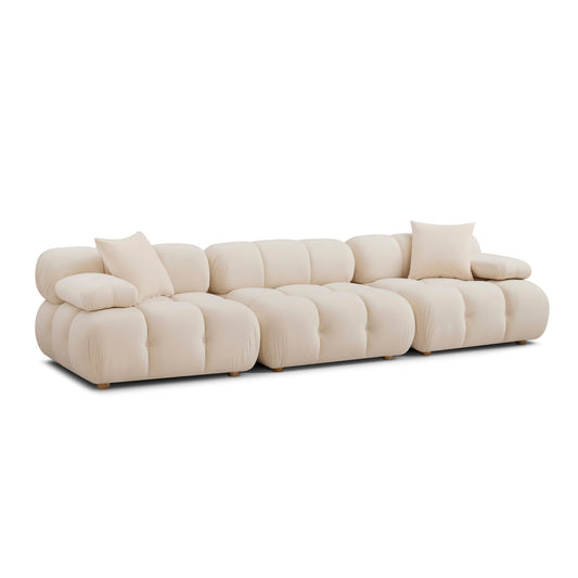 Calliope 118" Cream Performance Velvet Modular Sofa by TOV Furniture – photo 2 of 5