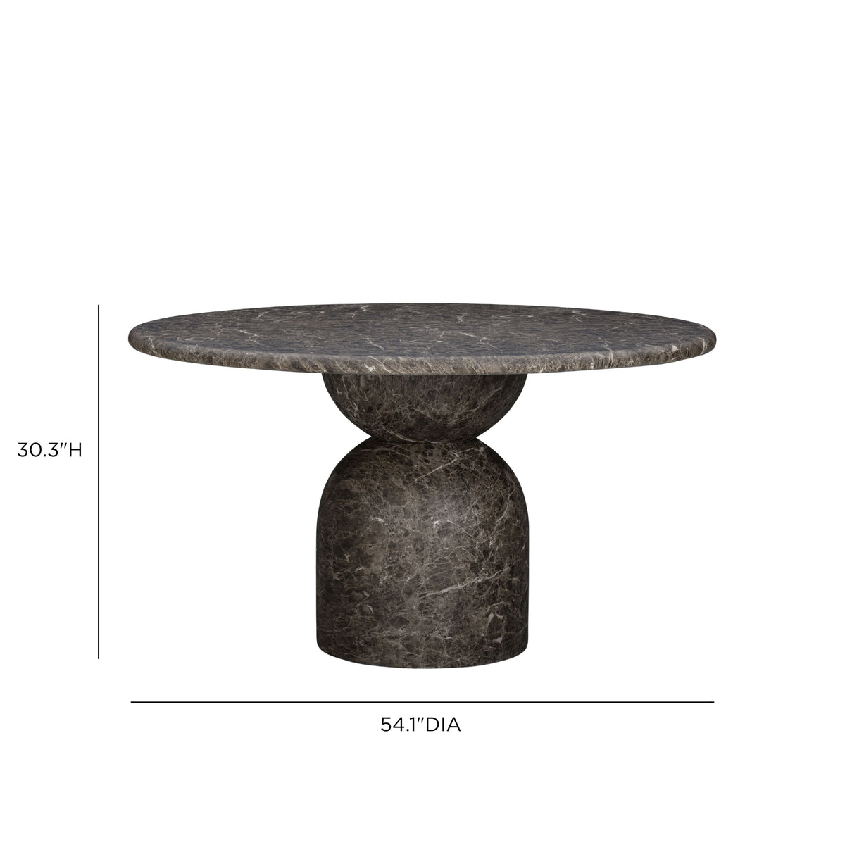 Cynthia 54" Dark Emperador Faux Marble Indoor/Outdoor Dining Table by TOV Furniture – photo 5 of 5
