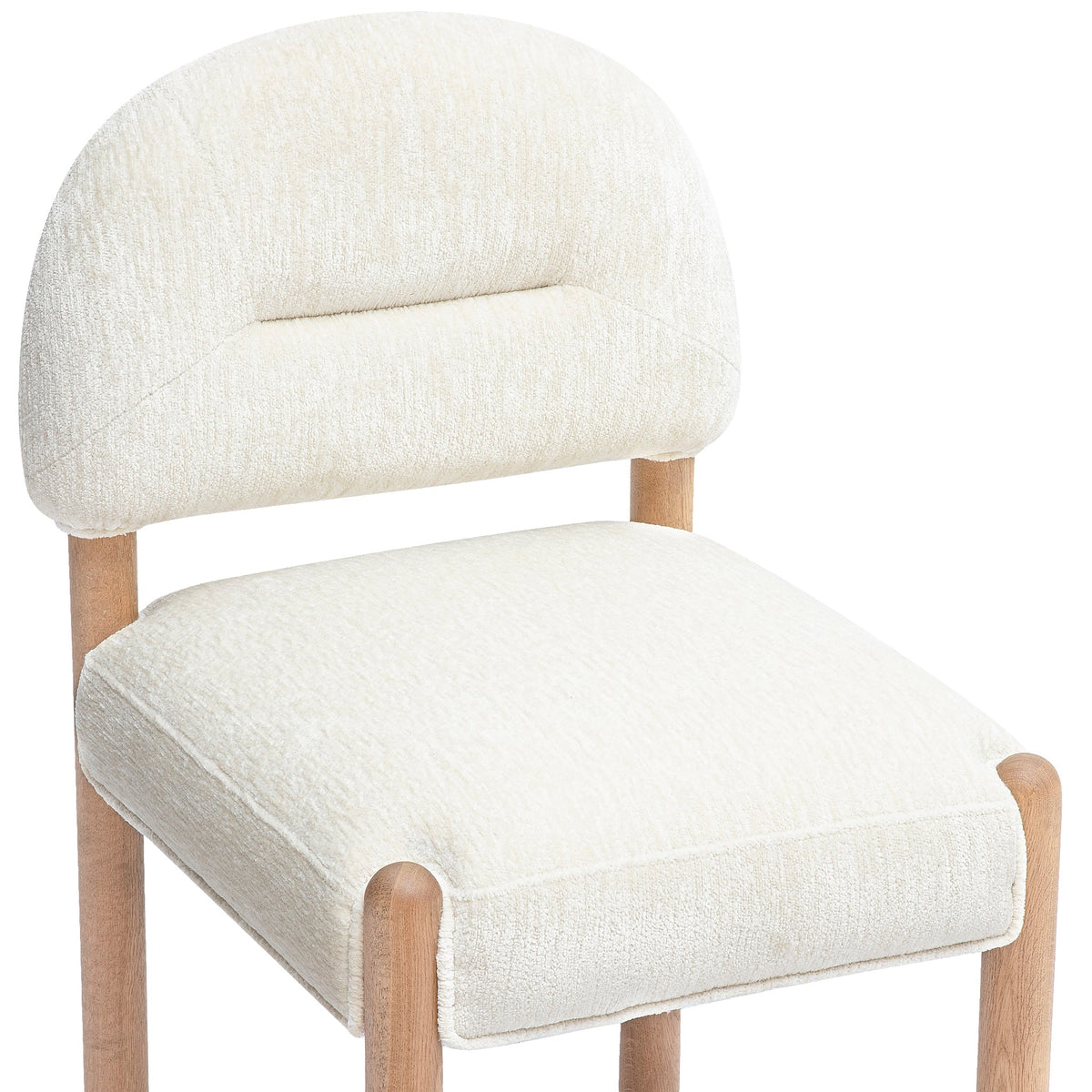 Bruno Cream Thick Performance Chenille Arched Back Dining Chair by TOV Furniture – photo 3 of 8