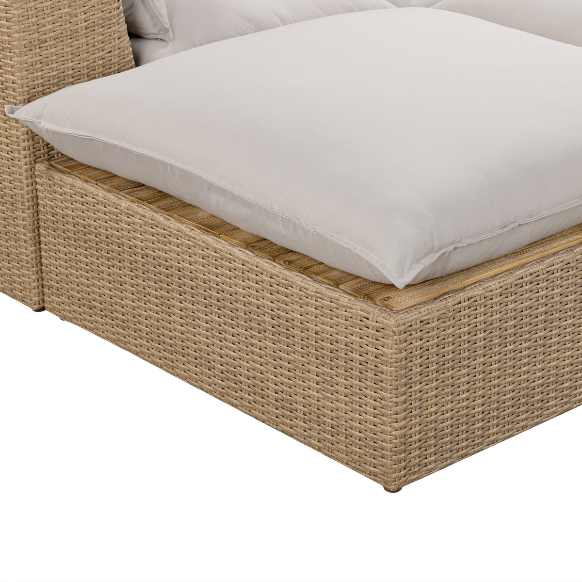 Cali Light Gray Fabric & Brown Wicker Modular Outdoor Sectional by TOV Furniture – photo 8 of 10