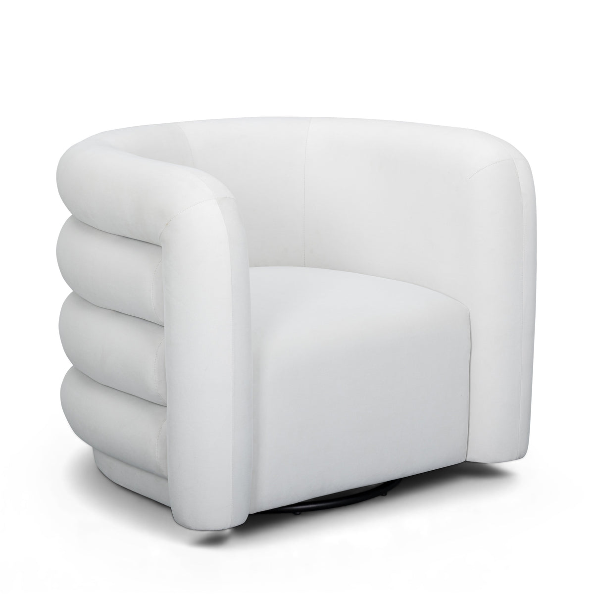 Curves Cream Velvet Swivel Accent Chair by TOV Furniture – photo 1 of 7