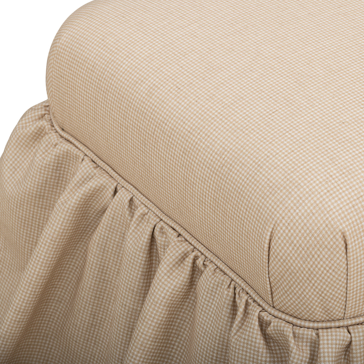 Gertrude Yellow Gingham Performance Linen Skirted Ottoman by TOV Furniture – photo 5 of 7