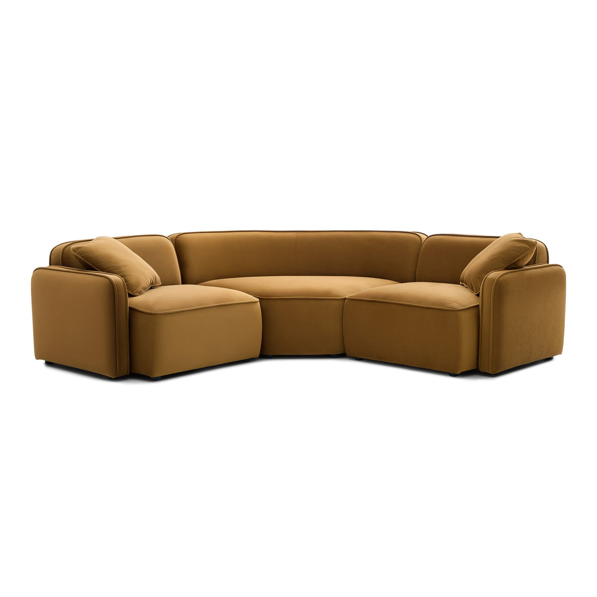 Travie Honey Performance Velvet 3-Piece Modular L-Sectional by TOV Furniture – photo 1 of 5