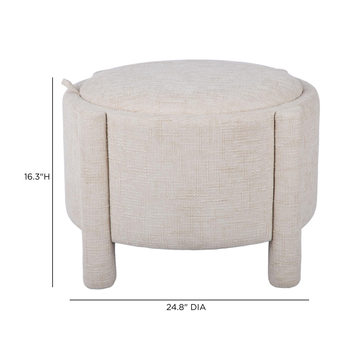 Bellamy Cream Railroad Chenille Storage Stool With Reversible Tray Top by TOV Furniture – photo 8 of 8