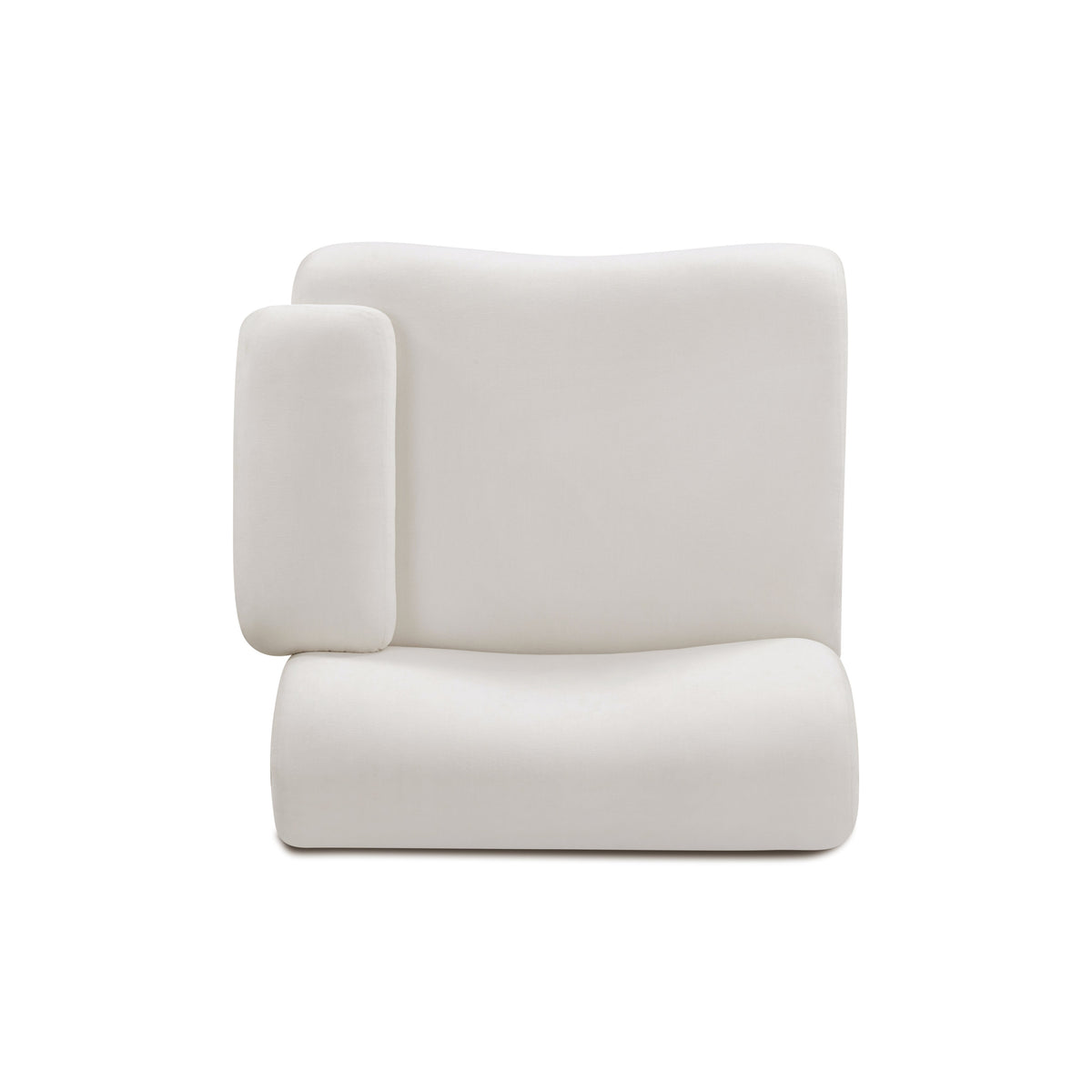 Zenith Cream Upcycled Contract-Grade Fabric RAF Corner Chair by TOV Furniture – photo 4 of 9