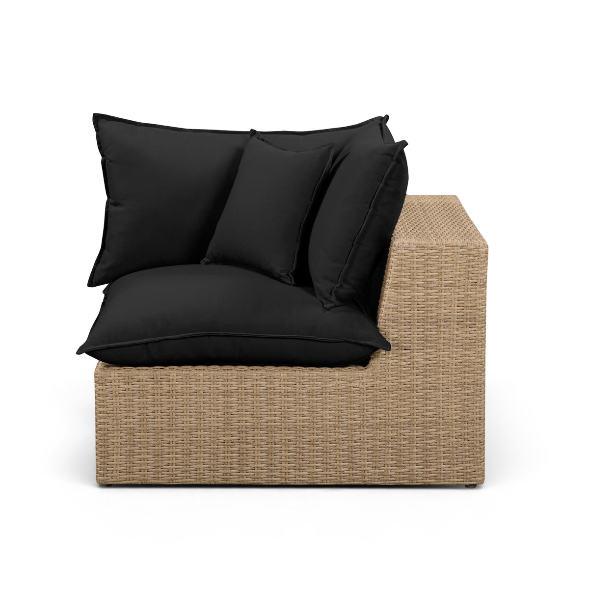 Cali Black Performance Fabric & Brown Wicker Outdoor Corner Chair by TOV Furniture – photo 3 of 5