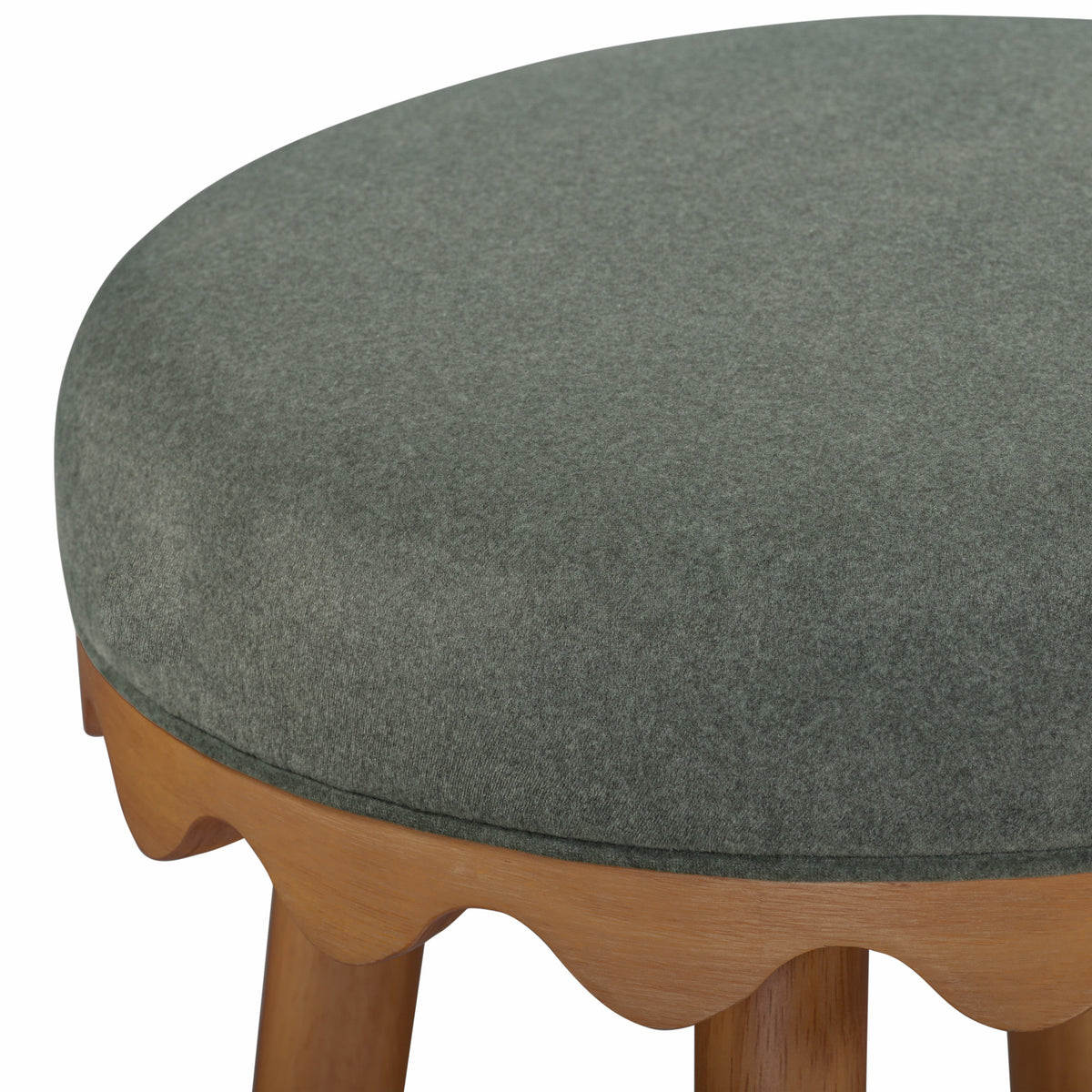 Oodle Green Performance Vegan Mohair Light Walnut Bar Stool by TOV Furniture – photo 4 of 6