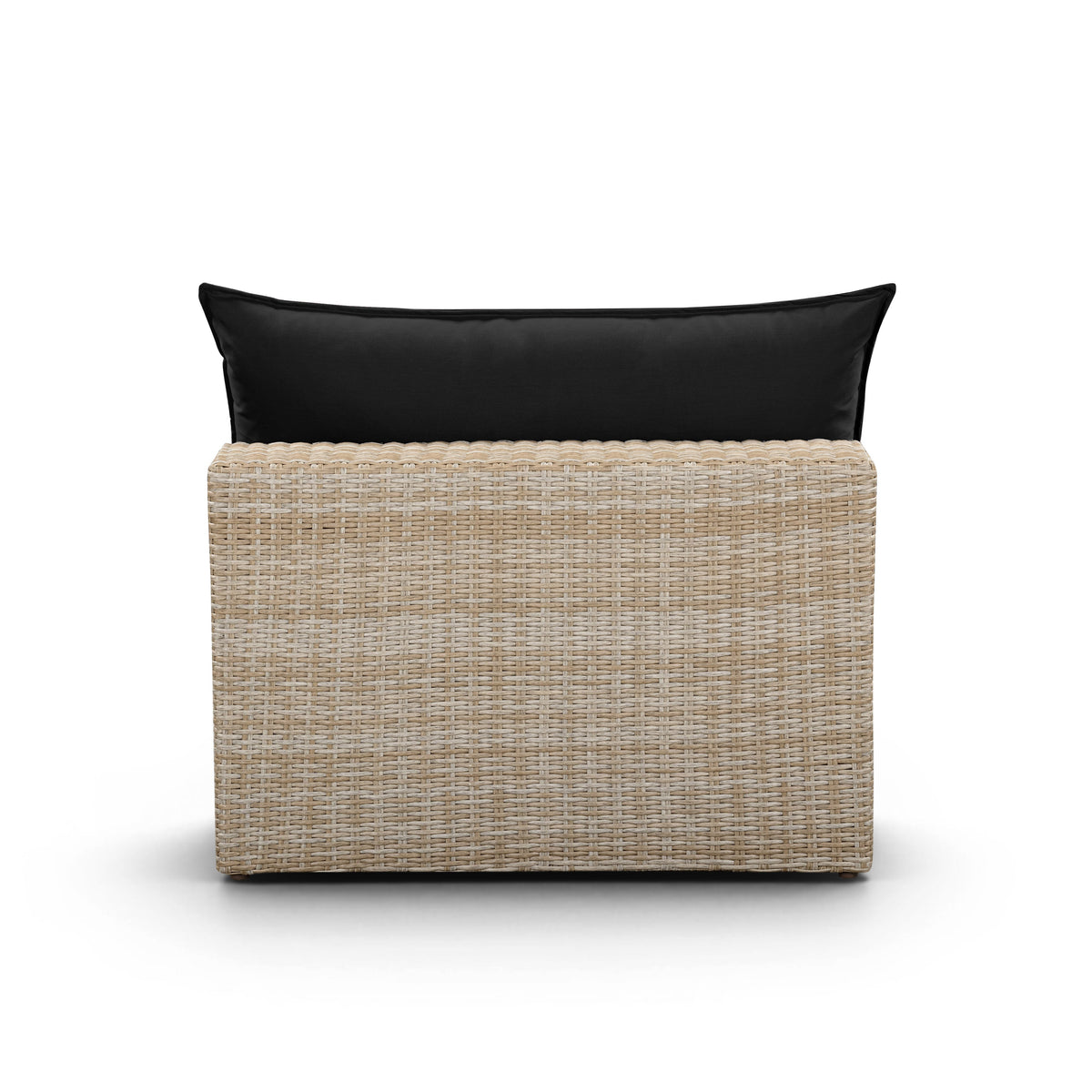Cali Black Performance Fabric & Natural Wicker Outdoor Armless Chair by TOV Furniture – photo 4 of 6
