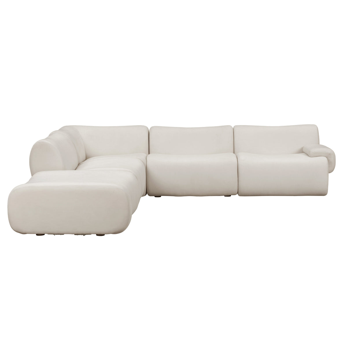 Zenith Cream Upcycled Fabric Modular LAF Sectional by TOV Furniture – photo 1 of 9