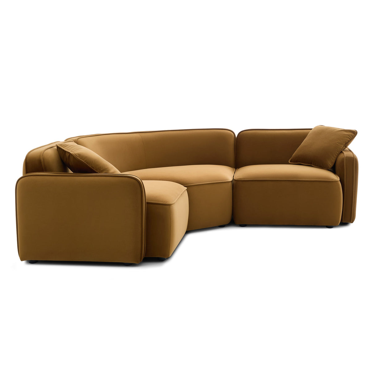 Travie Honey Performance Velvet 3-Piece Modular L-Sectional by TOV Furniture – photo 2 of 5