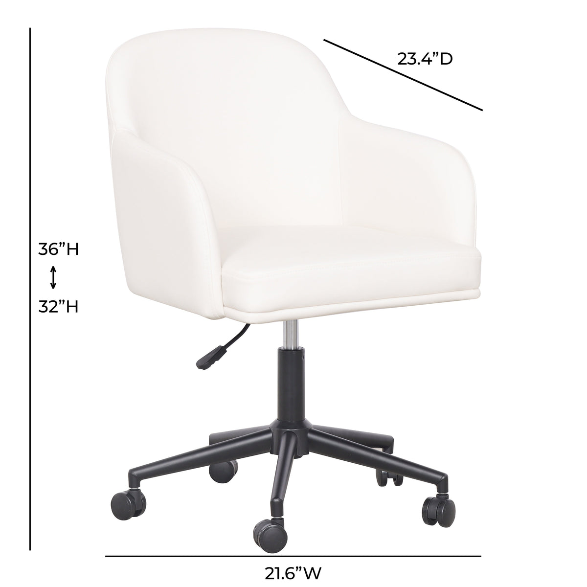 Sydney Office Desk Chair in Cream by TOV Furniture – photo 7 of 7