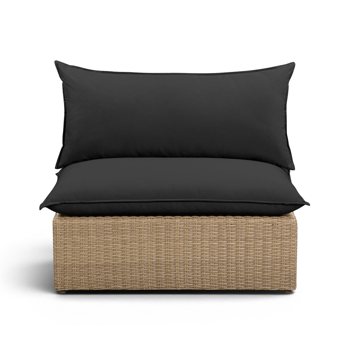 Cali Black Performance Fabric & Brown Wicker Outdoor Armless Chair by TOV Furniture – photo 1 of 5