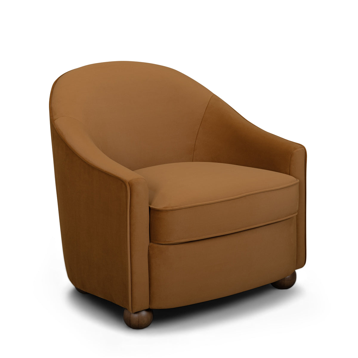 Cettie Performance Velvet Accent Chair in Cognac by TOV Furniture – photo 1 of 6
