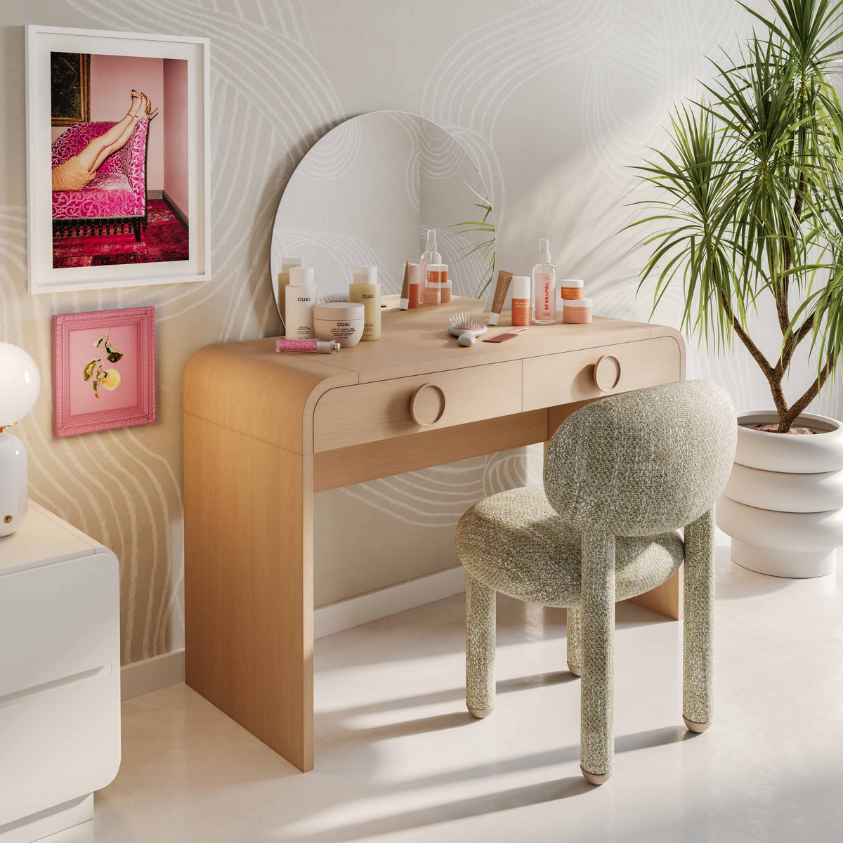Manu Beige Nubby Performance Fabric Side Chair by TOV Furniture – photo 8 of 8