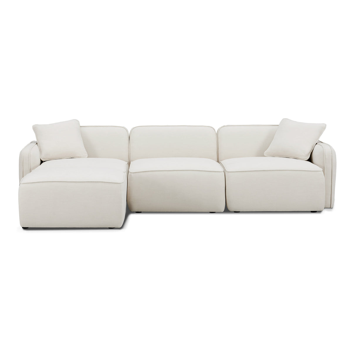 Travie 4-Piece Sand Upcycled Performance Linen Modular Sectional by TOV Furniture – photo 5 of 10