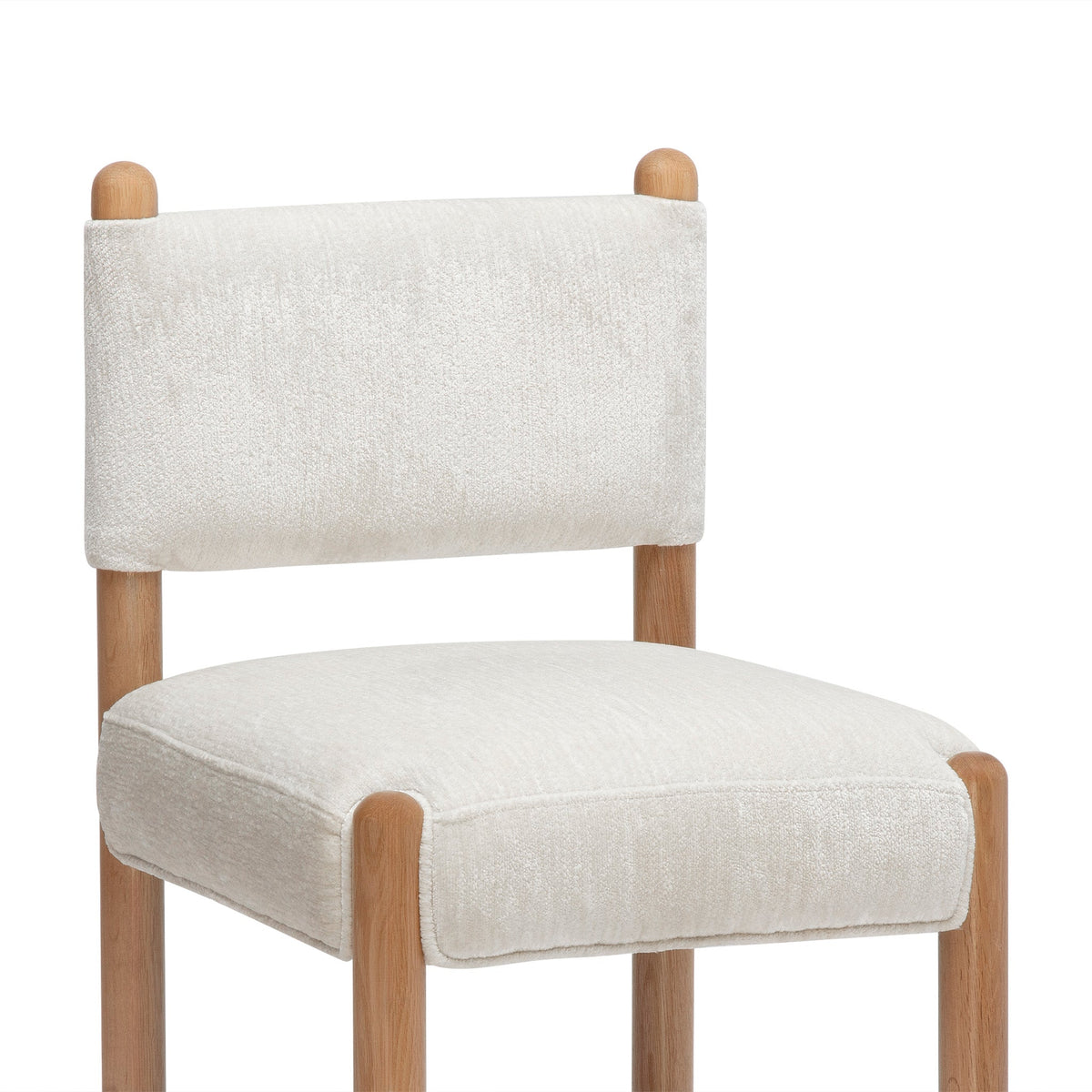 Bruno Cream Thick Performance Chenille Straight Back Dining Chair by TOV Furniture – photo 5 of 7