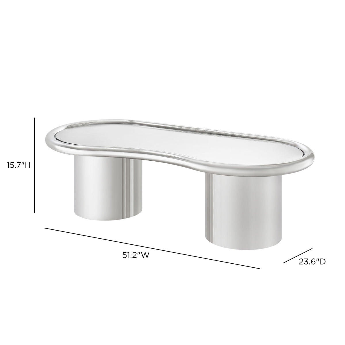 Sorya 51" Chrome Coffee Table by TOV Furniture – photo 7 of 7