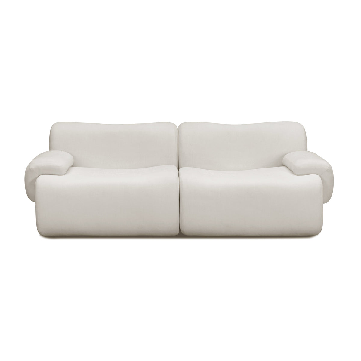 Zenith Cream Upcycled Contract-Grade Fabric Modular Loveseat by TOV Furniture – photo 1 of 7