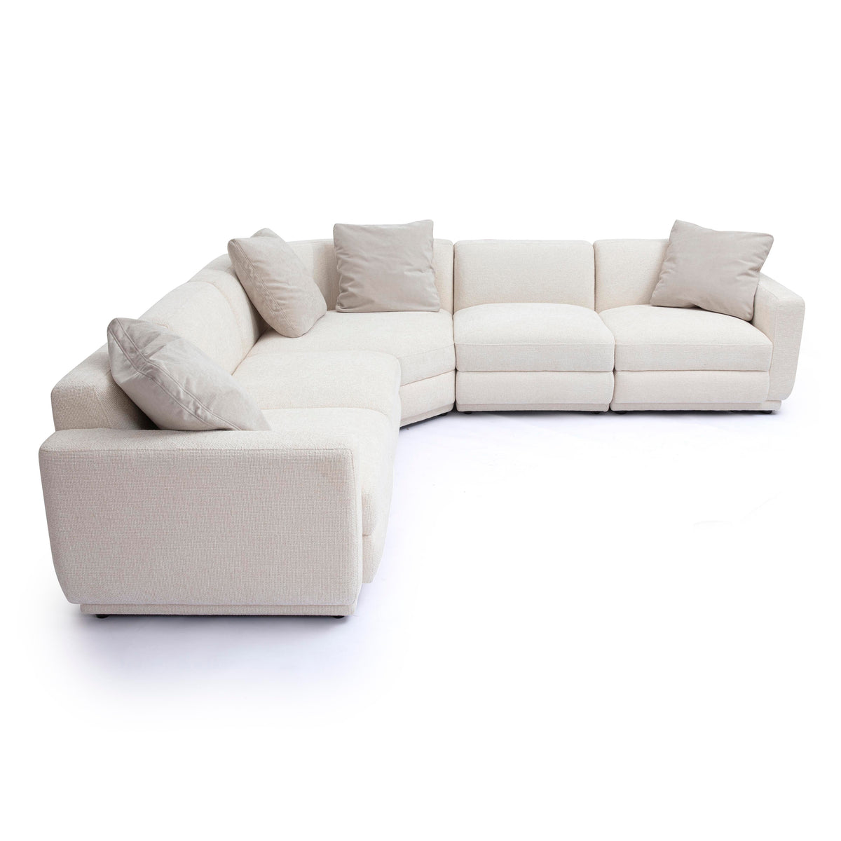 Perry 5-Piece Cream Performance Chenille Modular L-Sectional by TOV Furniture – photo 3 of 7