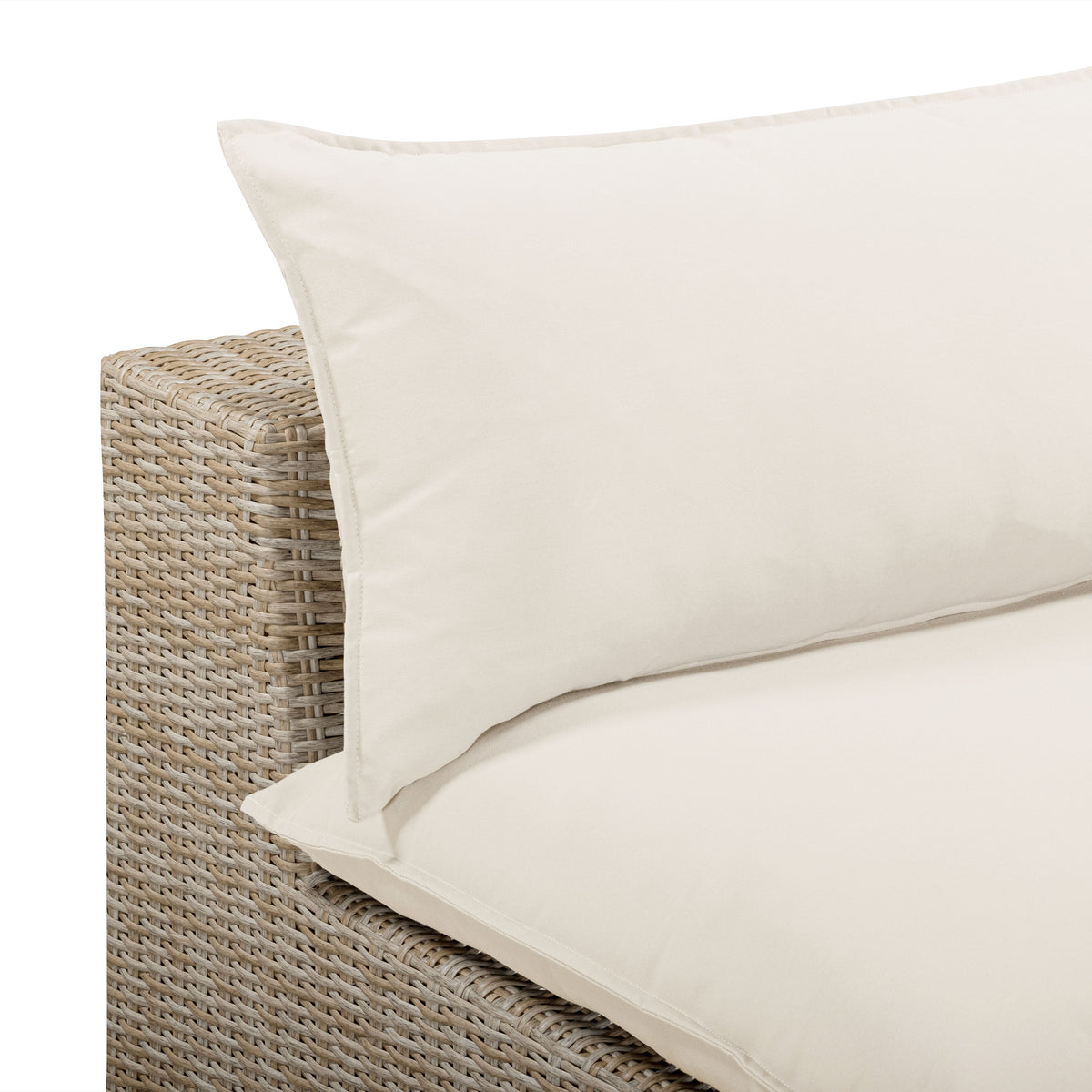 Cali Natural Performance Fabric & Natural Wicker Outdoor Armless Chair by TOV Furniture – photo 4 of 5