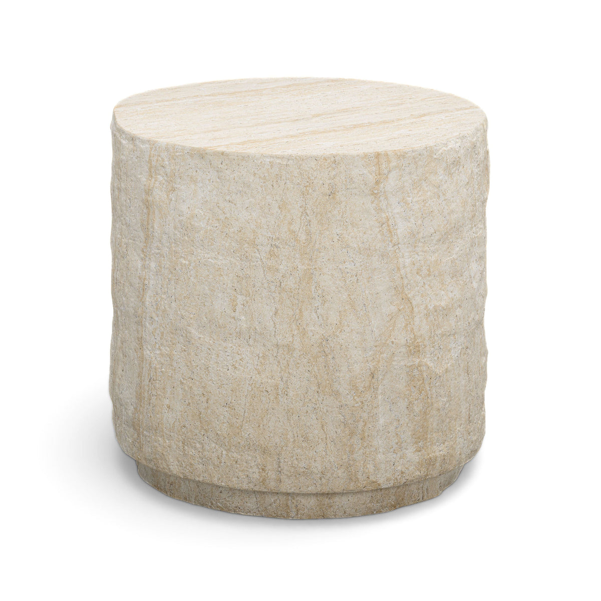 Roxanne Faux Travertine Indoor/Outdoor Concrete Side Table by TOV Furniture – photo 3 of 6