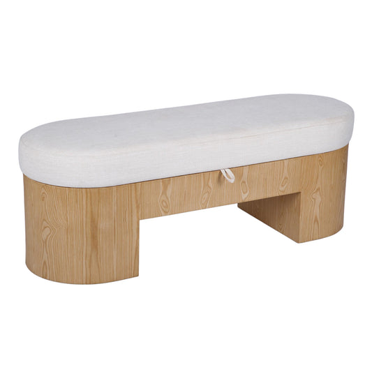 Poppi 49" Cream Performance Fabric Storage Bench by TOV Furniture – photo 2 of 6