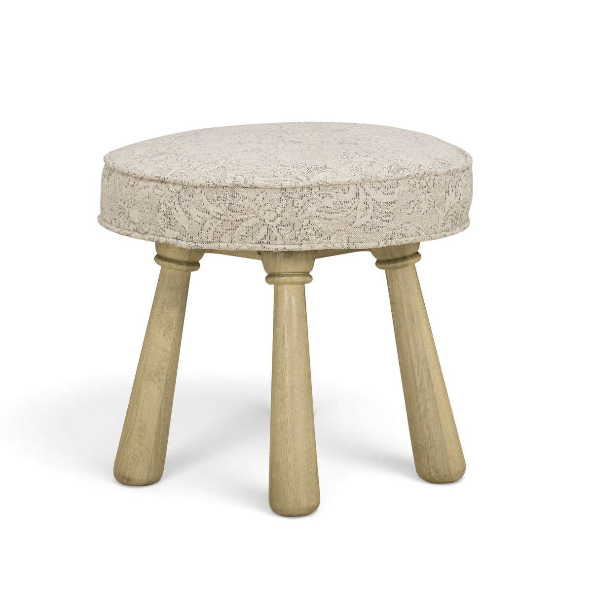 Pookie Neutral Floral Jacquard Ottoman by TOV Furniture – photo 3 of 7