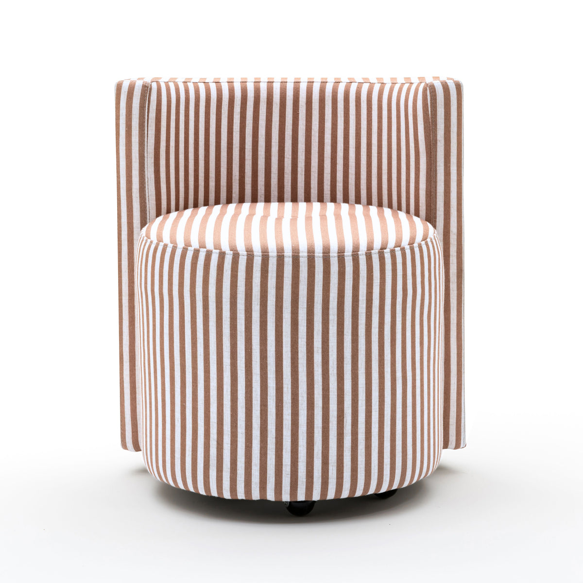 Alyssa Brown Striped Linen Rolling Desk Chair by TOV Furniture – photo 3 of 5