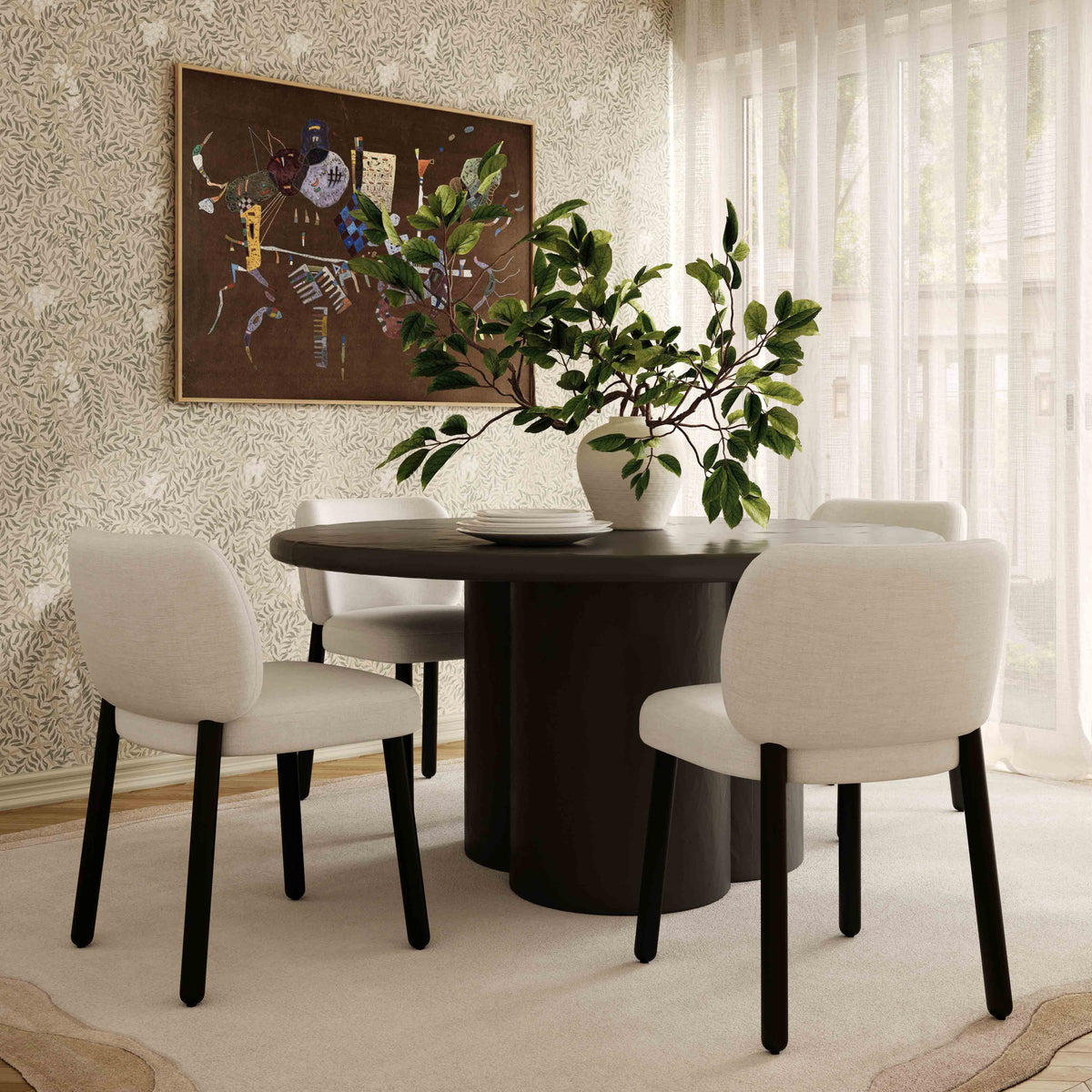 Foxy Cream Performance Basketweave Chenille Dining Chair by TOV Furniture – photo 2 of 7