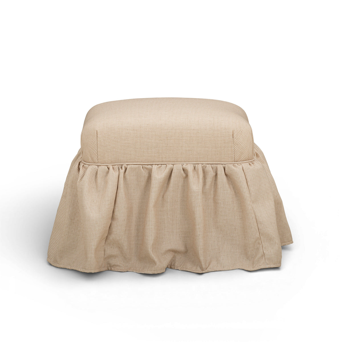 Gertrude Yellow Gingham Performance Linen Skirted Ottoman by TOV Furniture – photo 3 of 7
