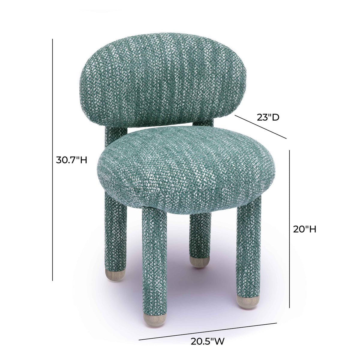 Manu Teal Nubby Performance Fabric Side Chair by TOV Furniture – photo 6 of 8