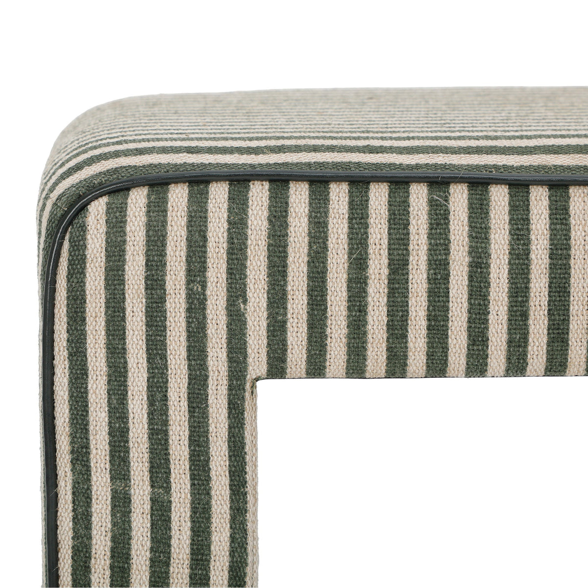 Byron Square Green Stripe Cotton Jute Ottoman by TOV Furniture – photo 4 of 6