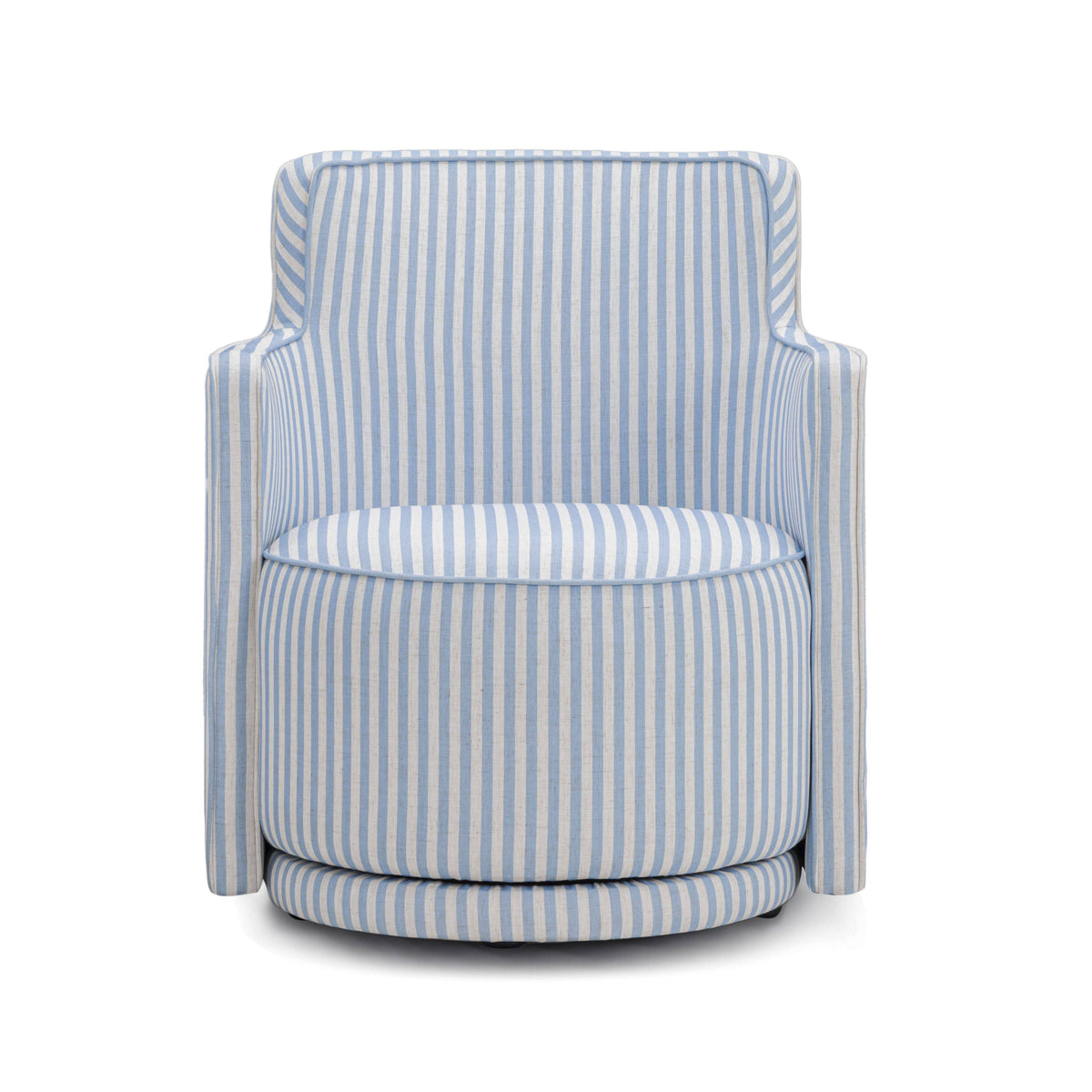 Passe Swivel Accent Chair in Blue Stripes by TOV Furniture – photo 1 of 7