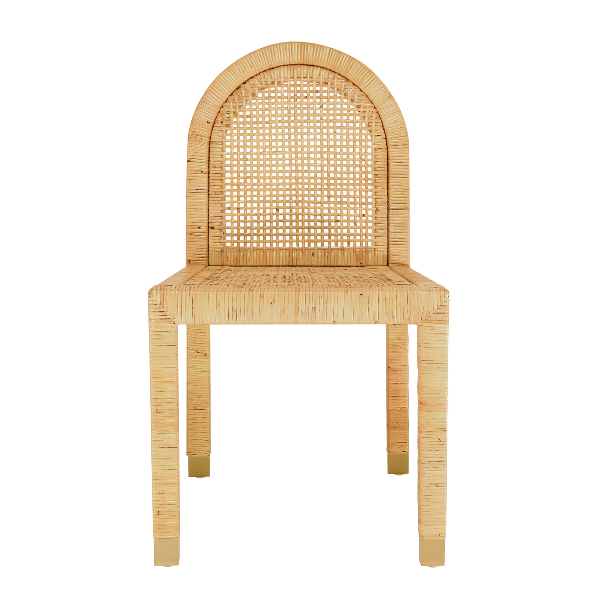 Amara Natural Rattan and Performance Fabric Arched Back Dining Chair by TOV Furniture – photo 5 of 8