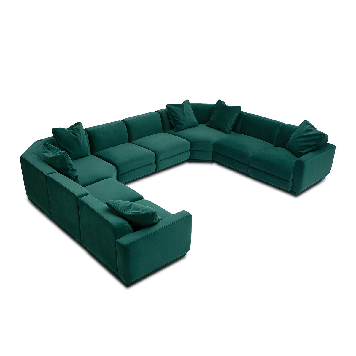Perry Deep Green Performance Velvet Modular Large U-Sectional by TOV Furniture – photo 2 of 6