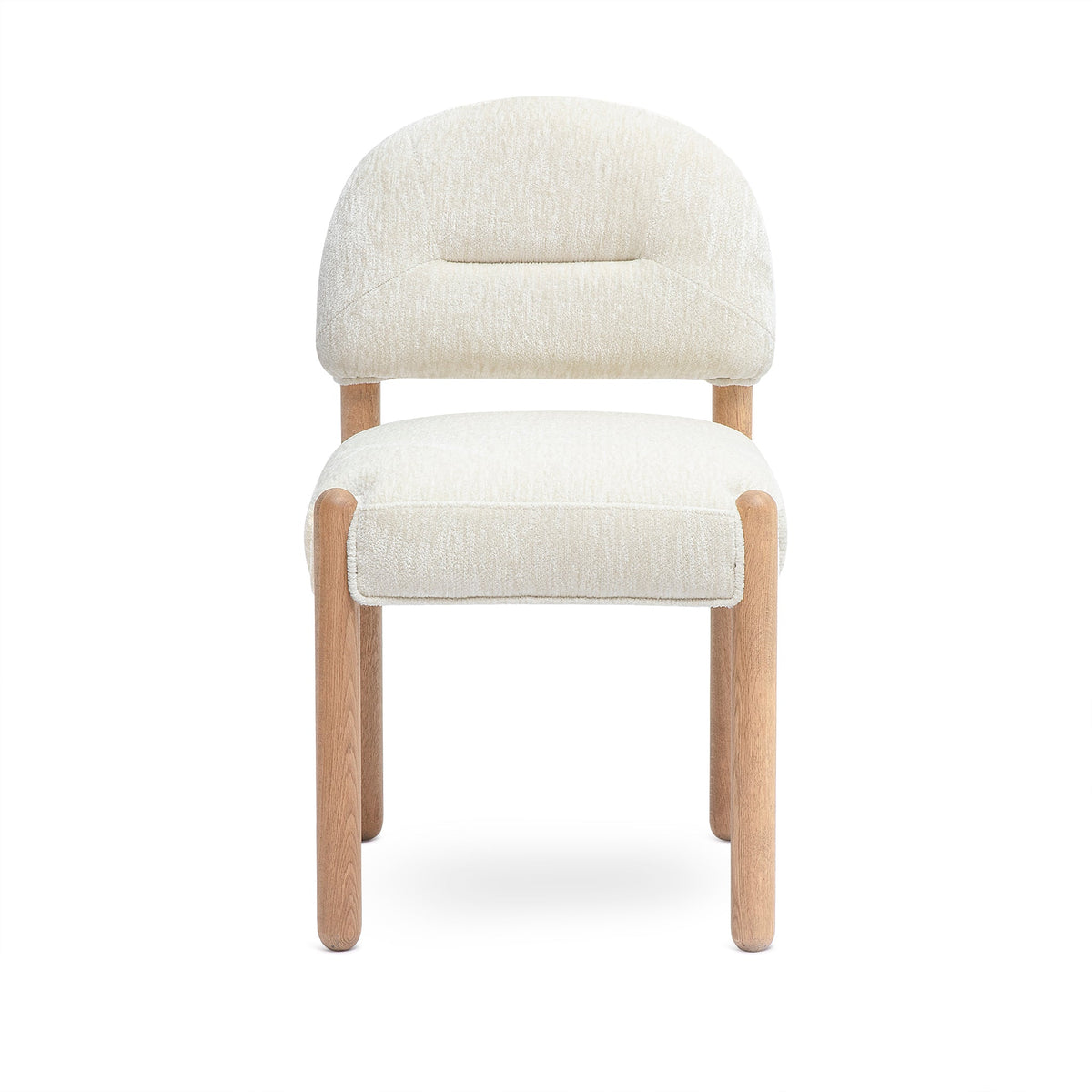Bruno Cream Thick Performance Chenille Arched Back Dining Chair by TOV Furniture – photo 2 of 8