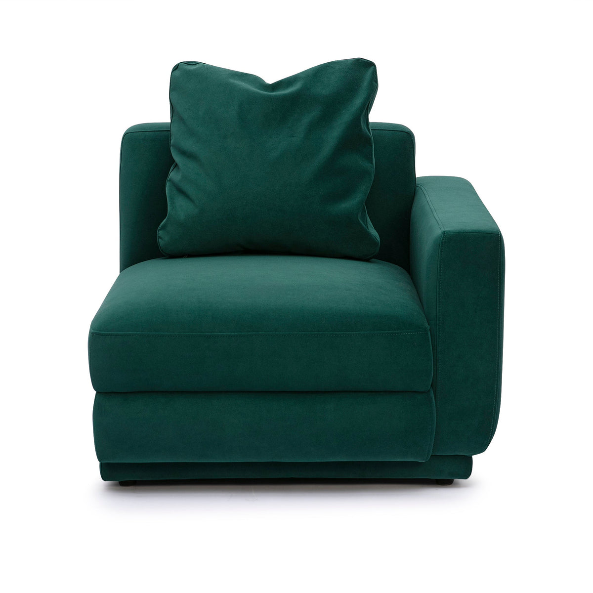 Perry Deep Green Performance Velvet Modular Sectional RAF Corner Chair by TOV Furniture – photo 1 of 6