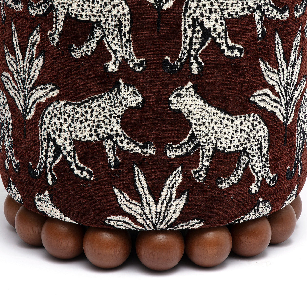 Dex Brown Leopard Jacquard Ottoman by TOV Furniture – photo 6 of 8