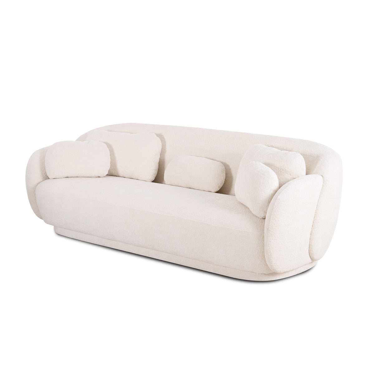 Misty 90" Cream Textured Knubby Fabric Sofa by TOV Furniture – photo 3 of 7