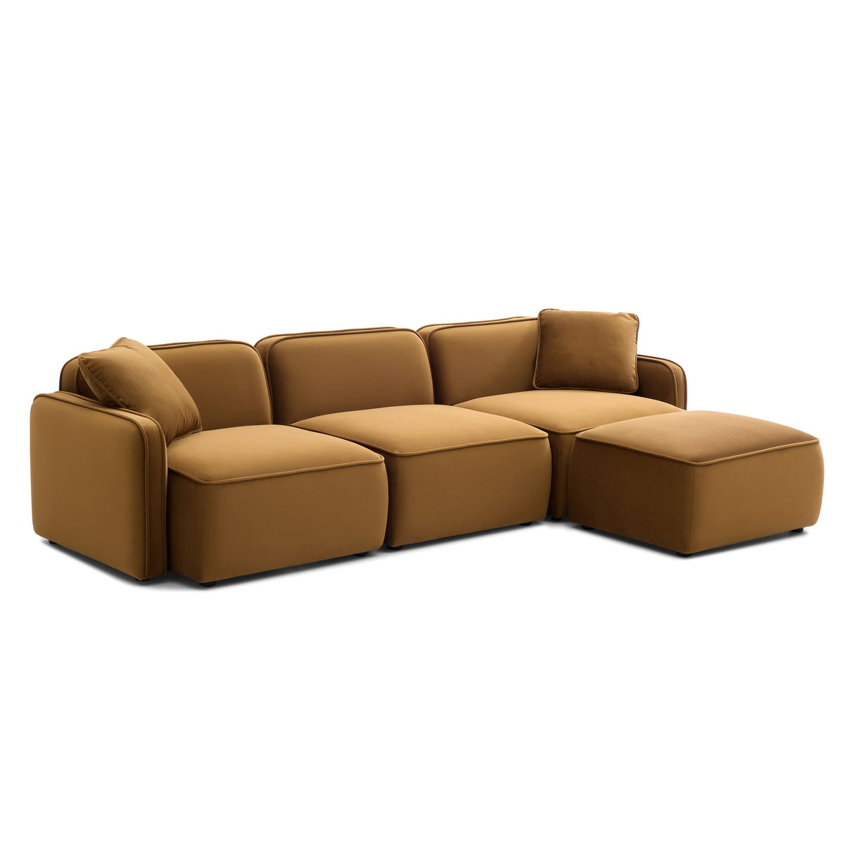 Travie Honey Performance Velvet 4-Piece Modular Sectional by TOV Furniture – photo 2 of 5