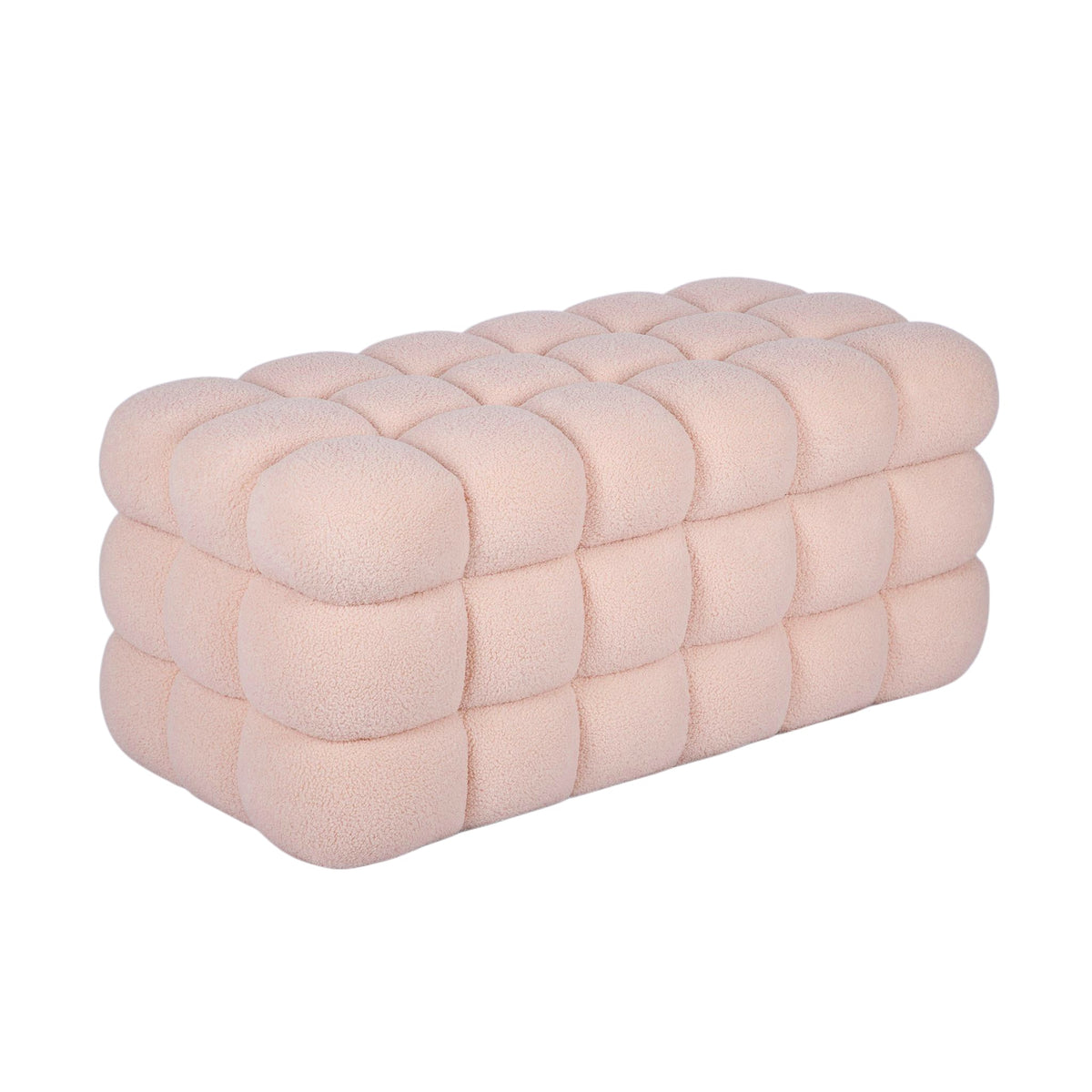 Anita 38.5" Pink Shearling Storage Bench With Reversible Tray Top by TOV Furniture – photo 4 of 10