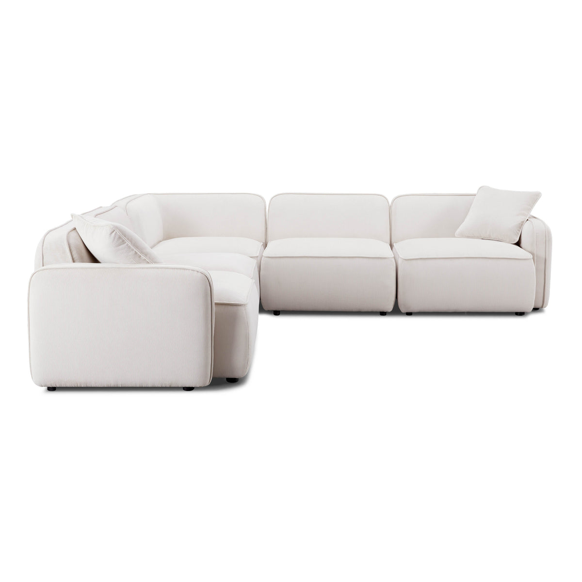 Travie White Sand Performance Corduroy Velvet Modular L-Sectional by TOV Furniture – photo 3 of 7
