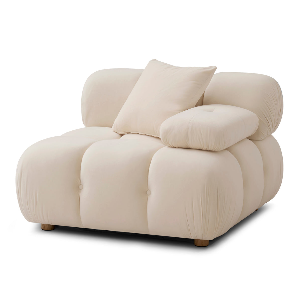 Calliope Cream Performance Velvet Modular Corner Chair by TOV Furniture – photo 4 of 7