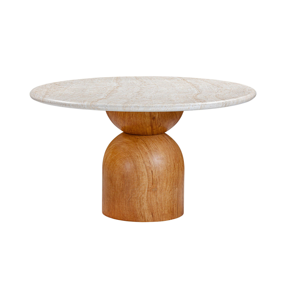 Cynthia 54" Faux Travertine Indoor/Outdoor Concrete Round Dining Table by TOV Furniture – photo 1 of 7