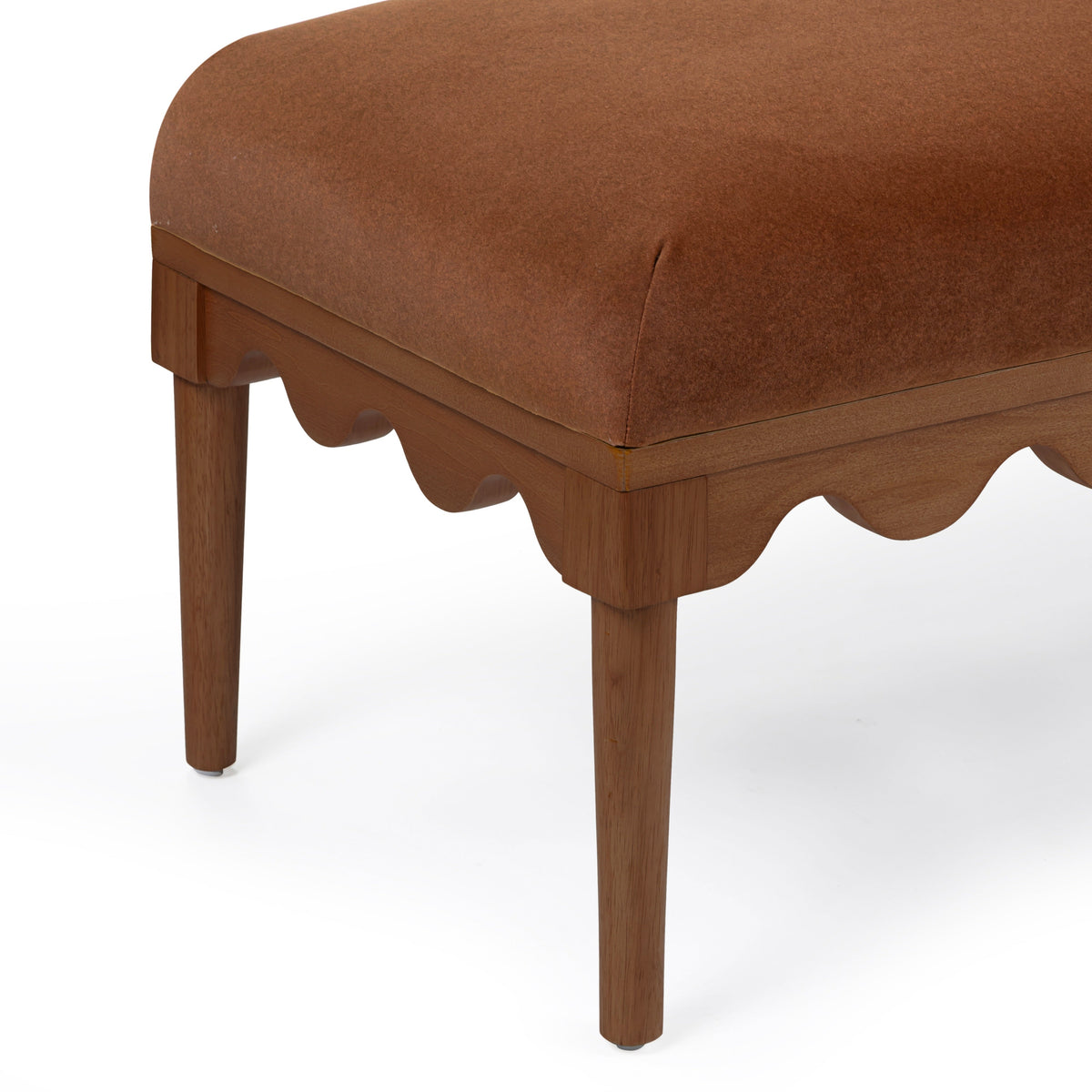 Oodle 56.5" Bronze Vegan Mohair Bench in Walnut by TOV Furniture – photo 3 of 5