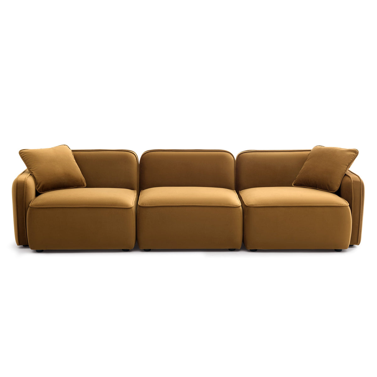 Travie 112" Honey Performance Velvet Modular Sofa by TOV Furniture – photo 1 of 5