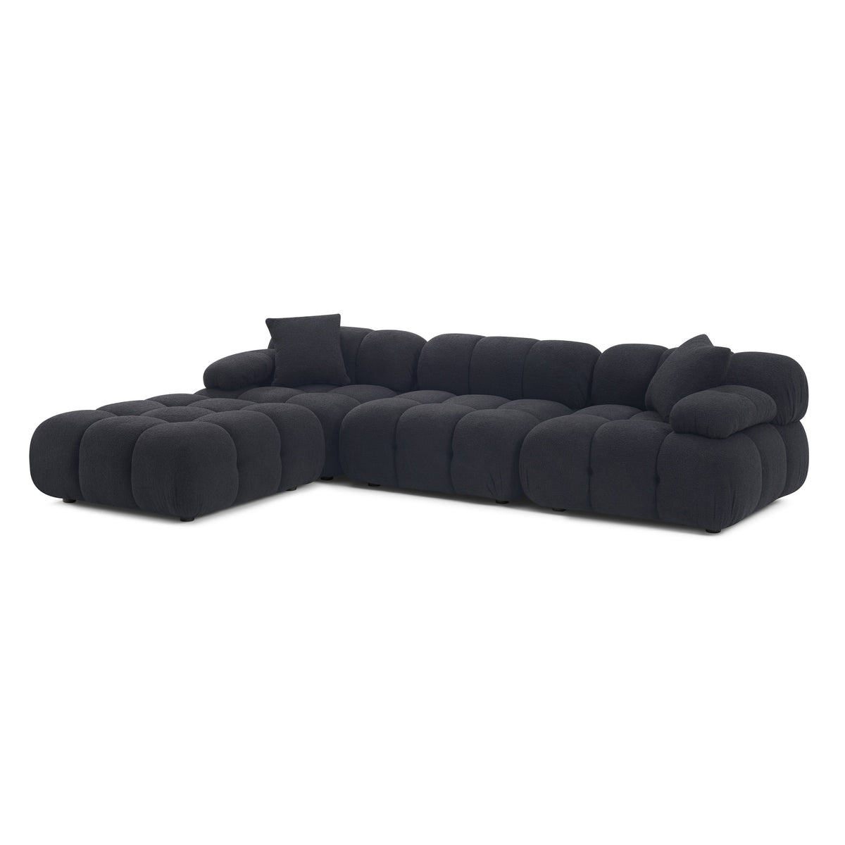 Calliope Black Performance Vegan Shearling 4-piece Modular Sectional by TOV Furniture – photo 5 of 10