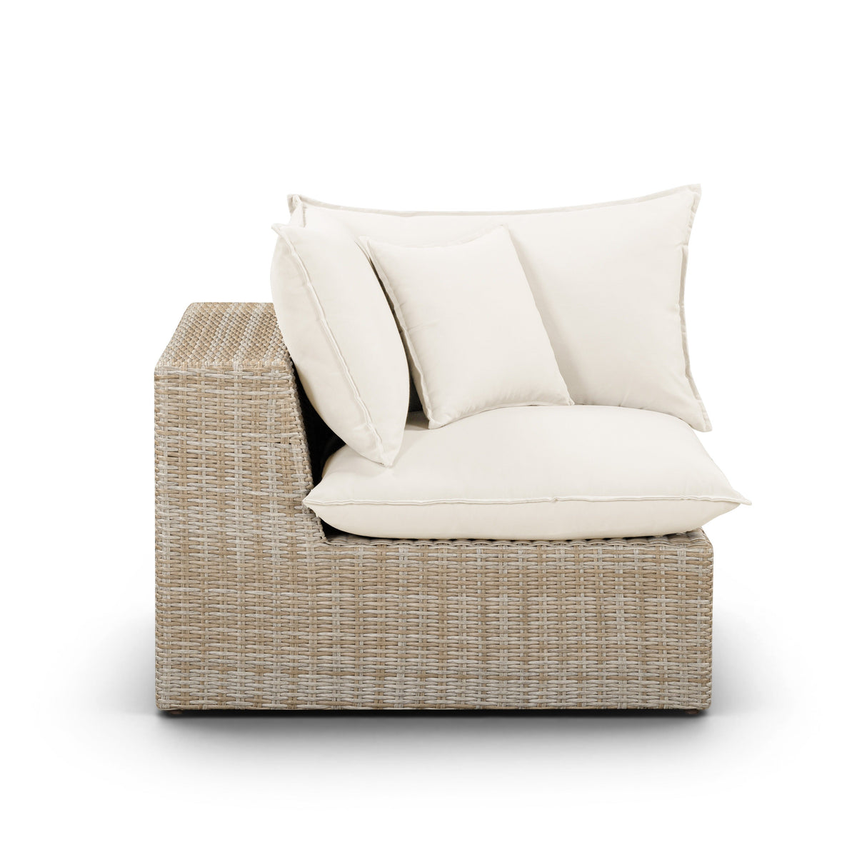 Cali Natural Performance Fabric & Natural Wicker Outdoor Corner Chair by TOV Furniture – photo 2 of 6