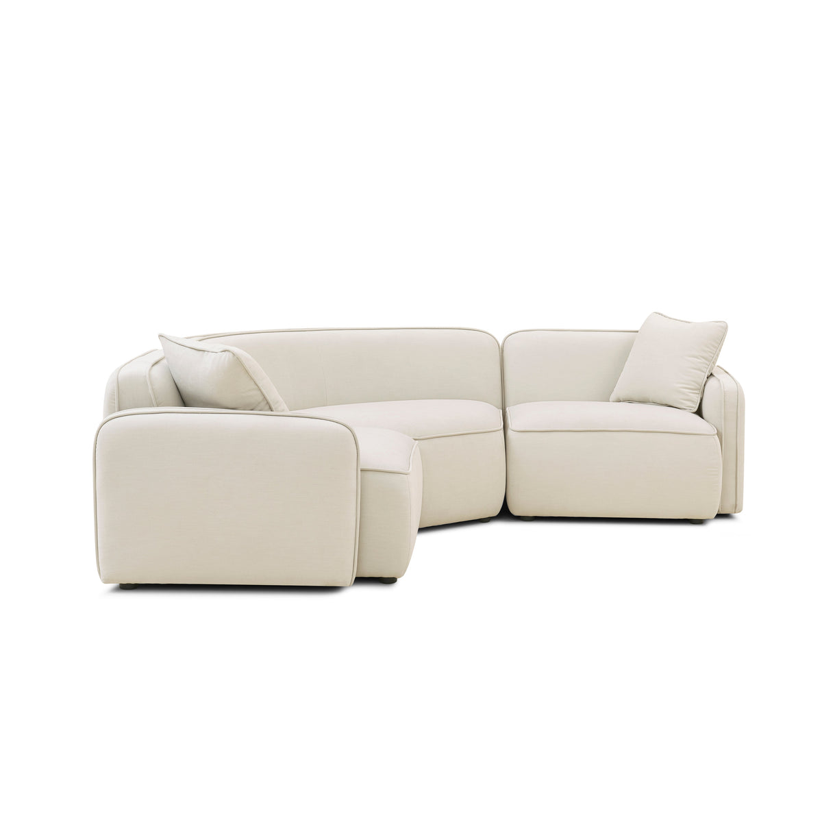 Travie 3-Piece Sand Upcycled Performance Linen Modular L-Sectional by TOV Furniture – photo 3 of 6