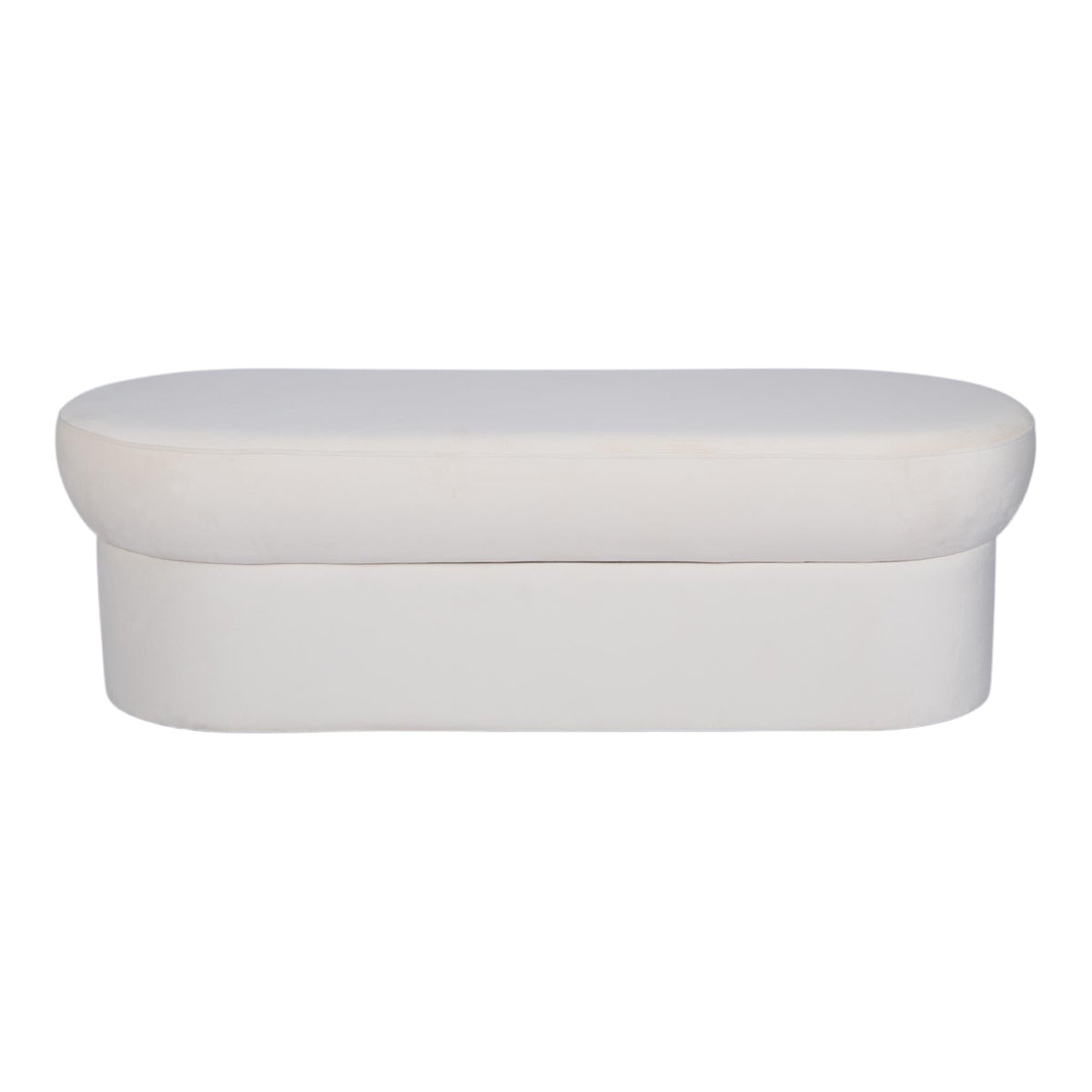 Andrea Cream Performance Velvet 50" Storage Bench by TOV Furniture – photo 1 of 7